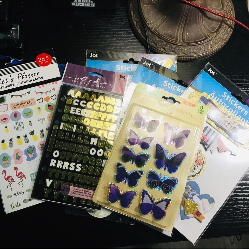 (215) Purple Butterfly Puffy Stickers & Assorted Sticker Packs